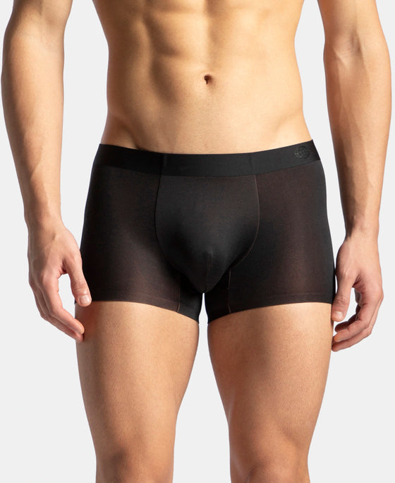 Texcelight Microfiber Elastane Stretch Seamfree Bonded Tech Solid Trunk with Internal Breathable Mesh - Black