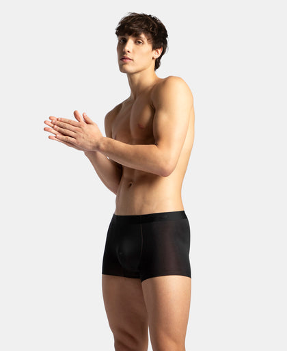Texcelight Microfiber Elastane Stretch Seamfree Bonded Tech Solid Trunk with Internal Breathable Mesh - Black