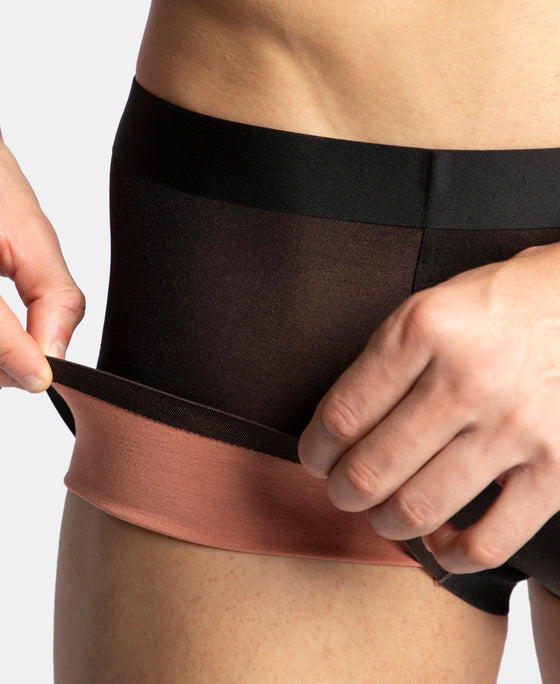 Texcelight Microfiber Elastane Stretch Seamfree Bonded Tech Solid Trunk with Internal Breathable Mesh - Black