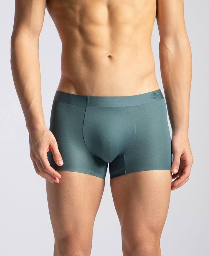 Texcelight Microfiber Elastane Stretch Seamfree Bonded Tech Solid Trunk with Internal Breathable Mesh - Forest Green