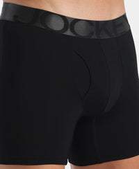 Tencel Microfiber Elastane Stretch Solid Boxer Brief with Natural StayFresh Properties - Black