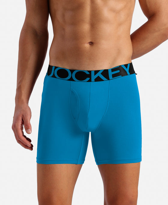 Tencel Microfiber Elastane Stretch Solid Boxer Brief with Natural StayFresh Properties - Ocean Depth