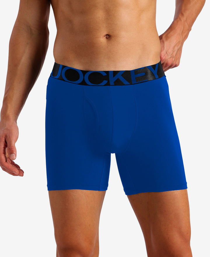 Tencel Microfiber Elastane Stretch Solid Boxer Brief with Natural StayFresh Properties - Royal Blue