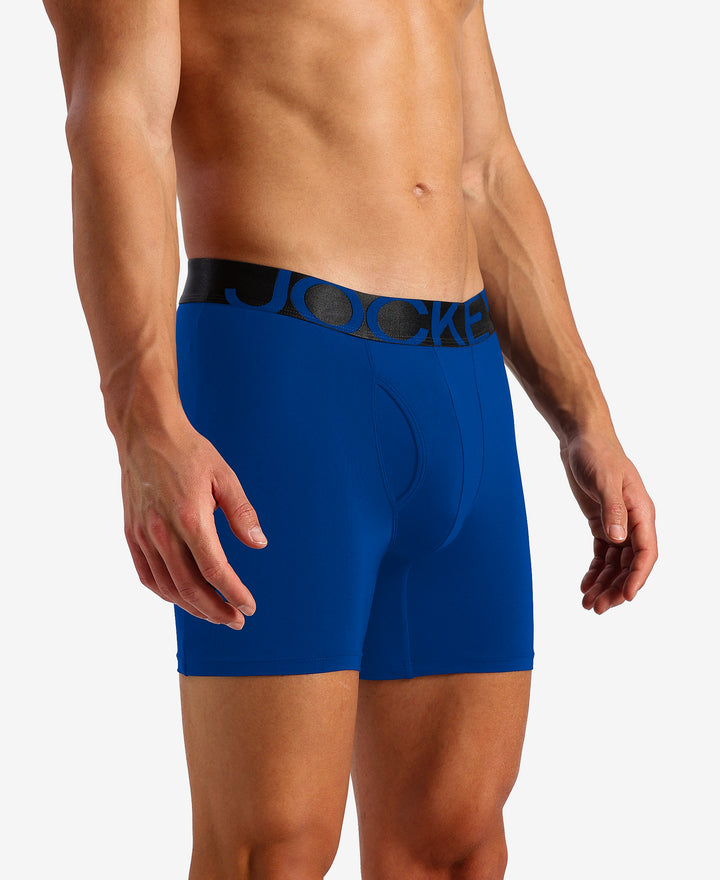 Tencel Microfiber Elastane Stretch Solid Boxer Brief with Natural StayFresh Properties - Royal Blue