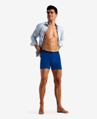 Tencel Microfiber Elastane Stretch Solid Boxer Brief with Natural StayFresh Properties - Royal Blue