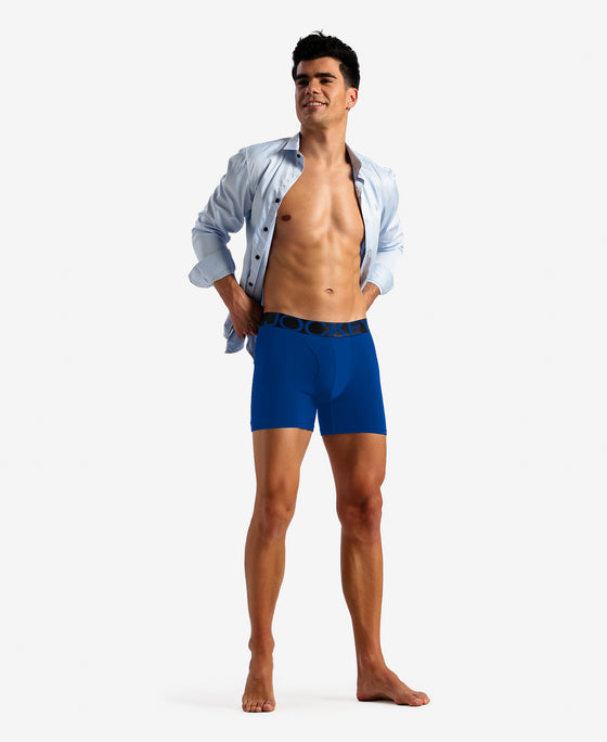 Tencel Microfiber Elastane Stretch Solid Boxer Brief with Natural StayFresh Properties - Royal Blue