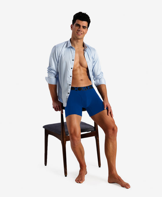 Tencel Microfiber Elastane Stretch Solid Boxer Brief with Natural StayFresh Properties - Royal Blue