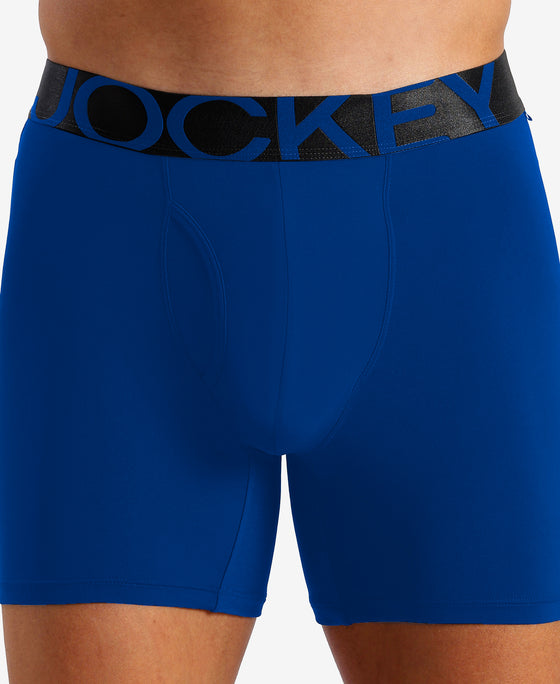 Tencel Microfiber Elastane Stretch Solid Boxer Brief with Natural StayFresh Properties - Royal Blue