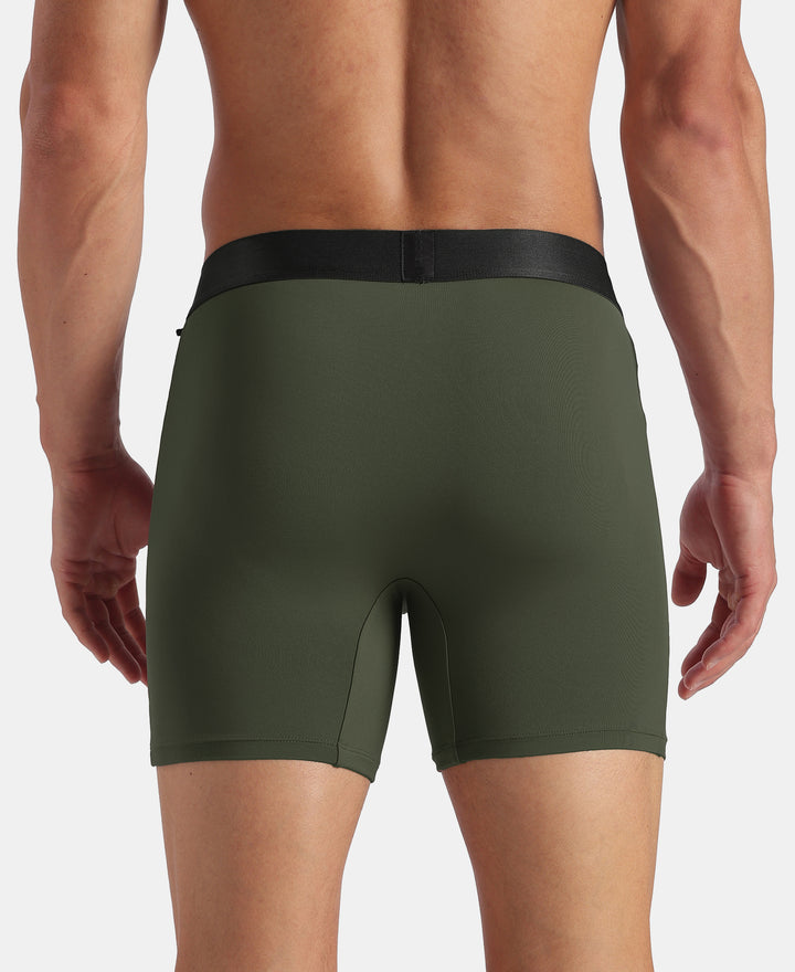 Tencel Microfiber Elastane Stretch Solid Boxer Brief with Natural StayFresh Properties - Thyme