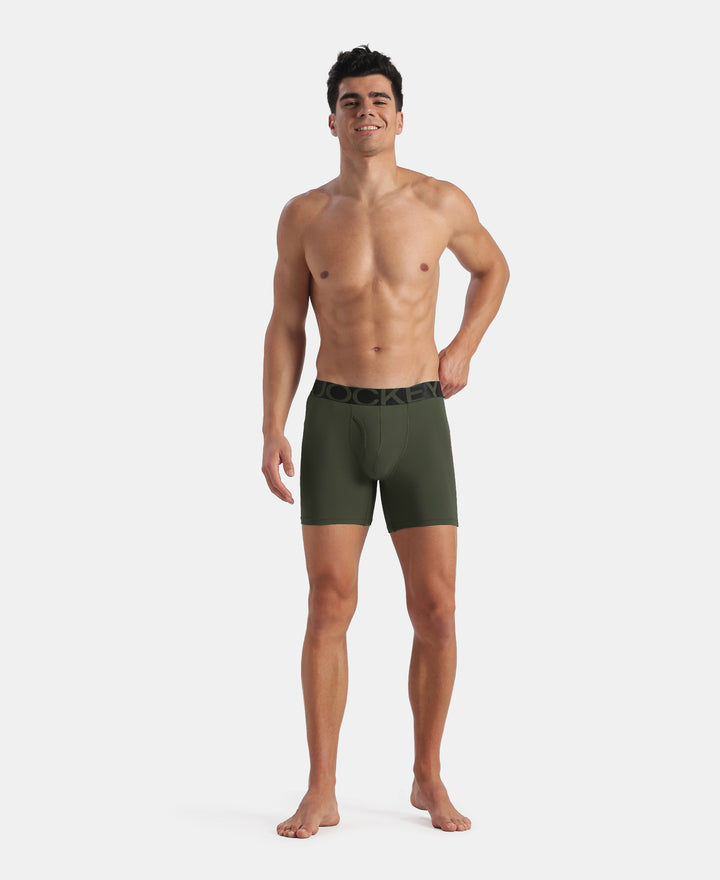 Tencel Microfiber Elastane Stretch Solid Boxer Brief with Natural StayFresh Properties - Thyme