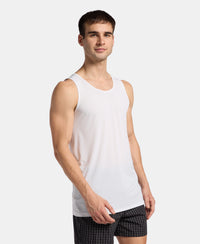 Microfiber Mesh Elastane Stretch Sleeveless Vest with Breathable Mesh - White