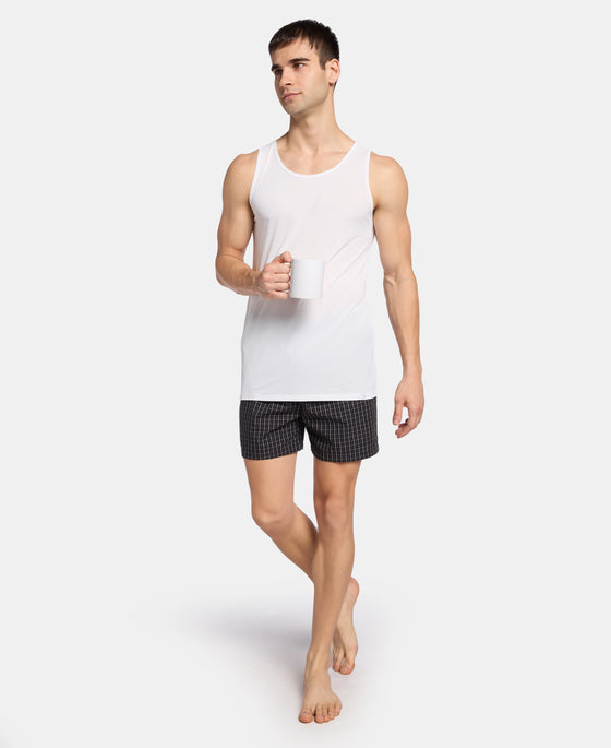 Microfiber Mesh Elastane Stretch Sleeveless Vest with Breathable Mesh - White