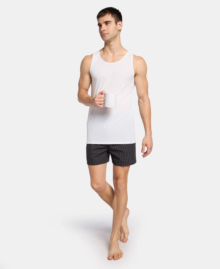 Microfiber Mesh Elastane Stretch Sleeveless Vest with Breathable Mesh - White