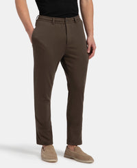 Super Combed Cotton Rich Elastane Stretch Slim Fit All Day Pants with Pockets - Black Olive