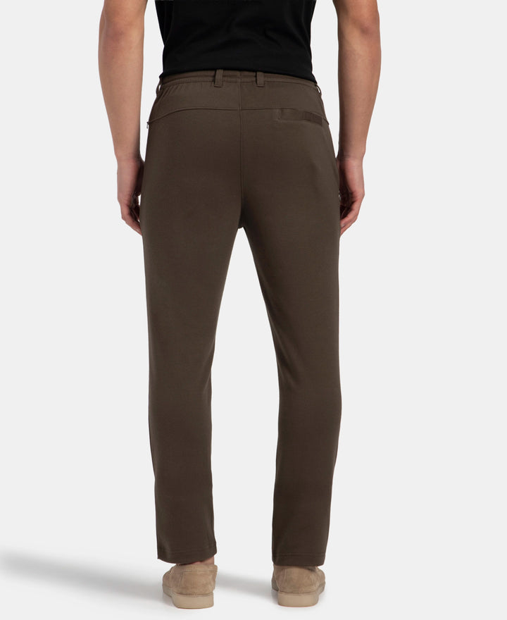 Super Combed Cotton Rich Elastane Stretch Slim Fit All Day Pants with Pockets - Black Olive