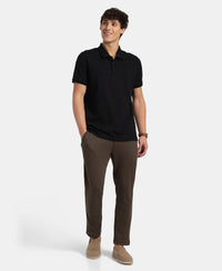 Super Combed Cotton Rich Elastane Stretch Slim Fit All Day Pants with Pockets - Black Olive
