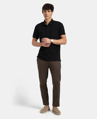 Super Combed Cotton Rich Elastane Stretch Slim Fit All Day Pants with Pockets - Black Olive