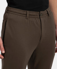 Super Combed Cotton Rich Elastane Stretch Slim Fit All Day Pants with Pockets - Black Olive
