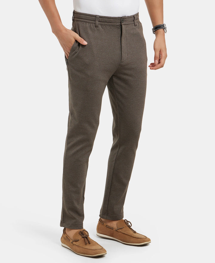 Super Combed Cotton Rich Elastane Stretch Slim Fit All Day Pants with Pockets - Black Olive Ash