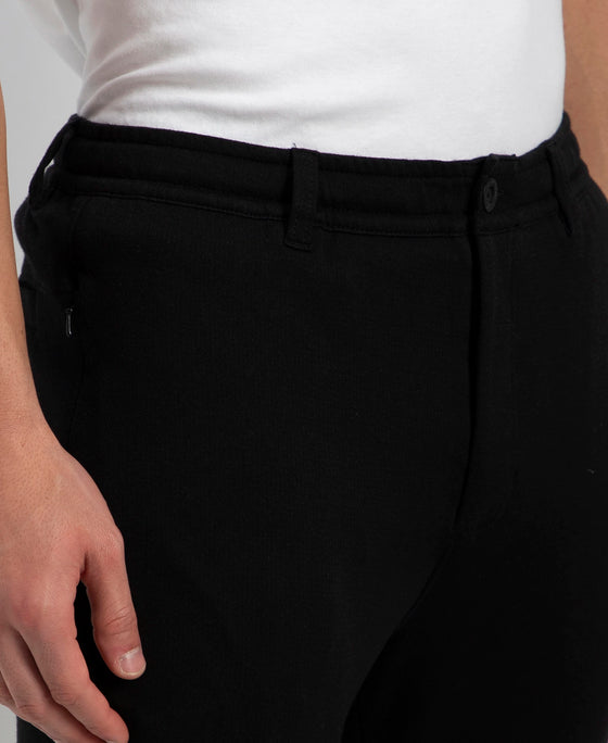 Super Combed Cotton Rich Elastane Stretch Slim Fit All Day Pants with Pockets - Solid Black