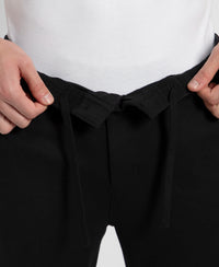 Super Combed Cotton Rich Elastane Stretch Slim Fit All Day Pants with Pockets - Solid Black