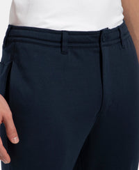 Super Combed Cotton Rich Elastane Stretch Slim Fit All Day Pants with Pockets - Solid Navy