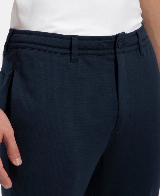 Super Combed Cotton Rich Elastane Stretch Slim Fit All Day Pants with Pockets - Solid Navy