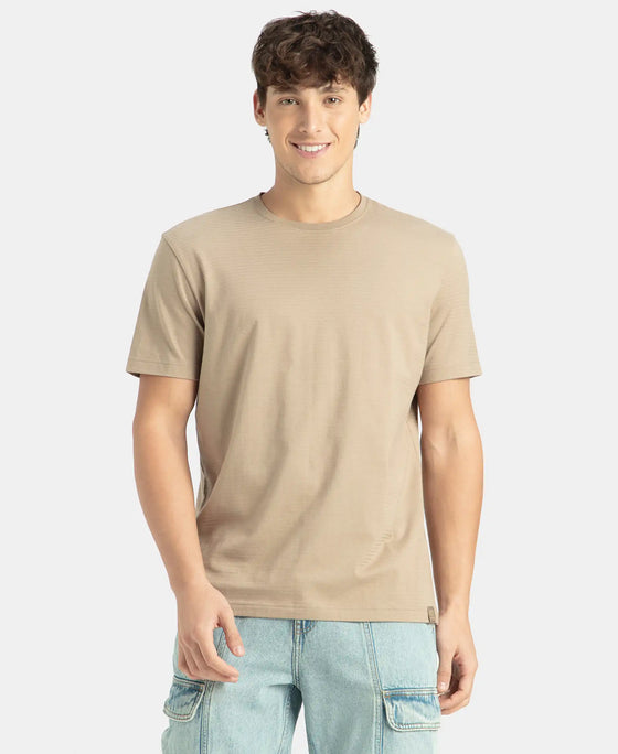 Super Combed Supima Cotton Round Neck Half Sleeve T-Shirt - Desert Taupe