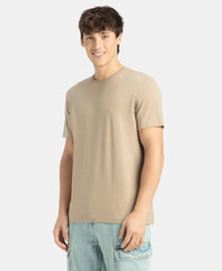 Super Combed Supima Cotton Round Neck Half Sleeve T-Shirt - Desert Taupe