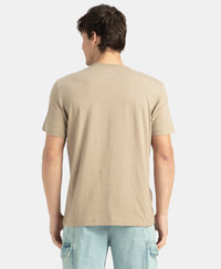 Super Combed Supima Cotton Round Neck Half Sleeve T-Shirt - Desert Taupe