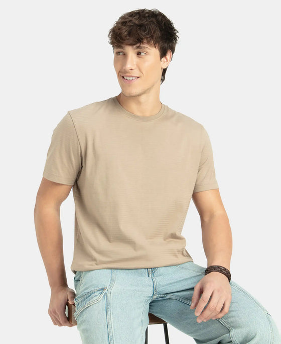 Super Combed Supima Cotton Round Neck Half Sleeve T-Shirt - Desert Taupe