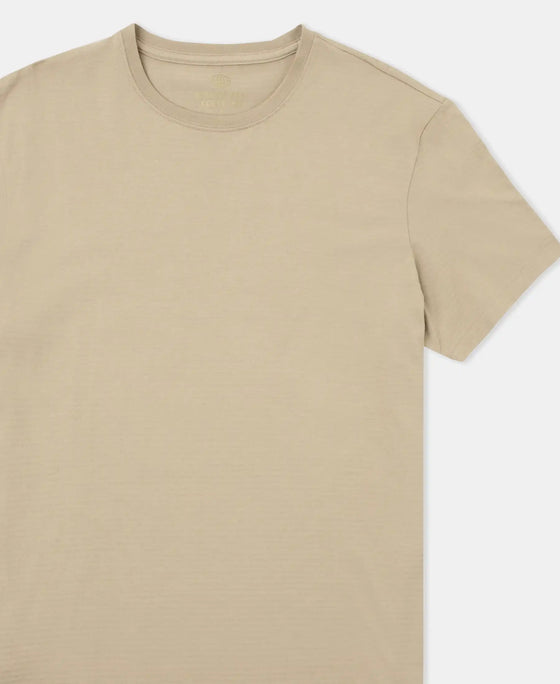 Super Combed Supima Cotton Round Neck Half Sleeve T-Shirt - Desert Taupe