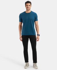 Super Combed Supima Cotton Round Neck Half Sleeve T-Shirt - Reflecting Pond