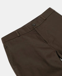 Super Combed Cotton Rich Elastane Stretch Woven Fabric Slim Fit All Day Pants - Black Olive