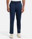 Super Combed Cotton Rich Elastane Stretch Woven Fabric Slim Fit All Day Pants - Navy