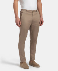 Super Combed Cotton Rich Elastane Stretch Woven Fabric Slim Fit All Day Pants - Desert Taupe