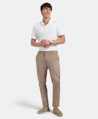 Super Combed Cotton Rich Elastane Stretch Woven Fabric Slim Fit All Day Pants - Desert Taupe