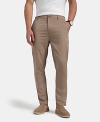 Super Combed Cotton Rich Elastane Stretch Woven Fabric Slim Fit All Day Pants - Desert Taupe