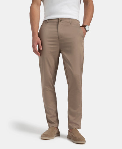 Super Combed Cotton Rich Elastane Stretch Woven Fabric Slim Fit All Day Pants - Desert Taupe