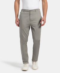 Super Combed Cotton Rich Elastane Stretch Woven Fabric Slim Fit All Day Pants - Moon Mist
