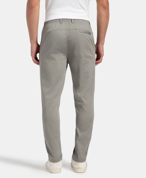 Super Combed Cotton Rich Elastane Stretch Woven Fabric Slim Fit All Day Pants - Moon Mist