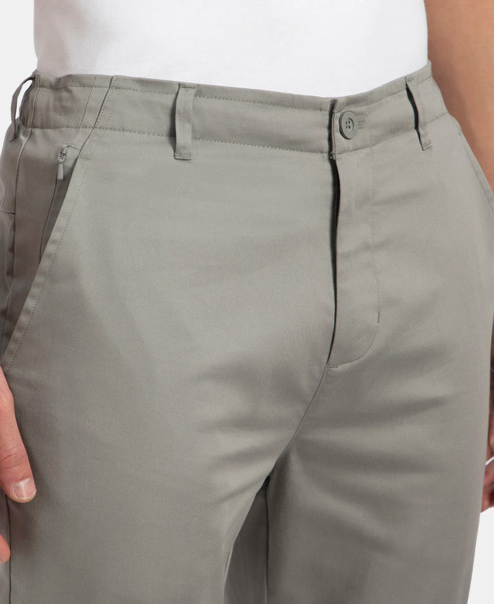 Super Combed Cotton Rich Elastane Stretch Woven Fabric Slim Fit All Day Pants - Moon Mist