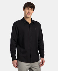 Super Combed Cotton Rich Full Sleeve Knit Shirt - Black