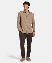 Super Combed Cotton Rich Full Sleeve Knit Shirt - Desert Taupe
