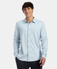 Super Combed Cotton Rich Full Sleeve Knit Shirt - Skyway
