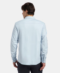 Super Combed Cotton Rich Full Sleeve Knit Shirt - Skyway
