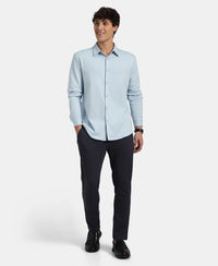 Super Combed Cotton Rich Full Sleeve Knit Shirt - Skyway