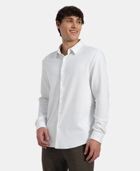 Super Combed Cotton Rich Full Sleeve Knit Shirt - White
