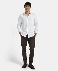 Super Combed Cotton Rich Full Sleeve Knit Shirt - White