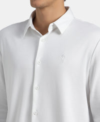 Super Combed Cotton Rich Full Sleeve Knit Shirt - White